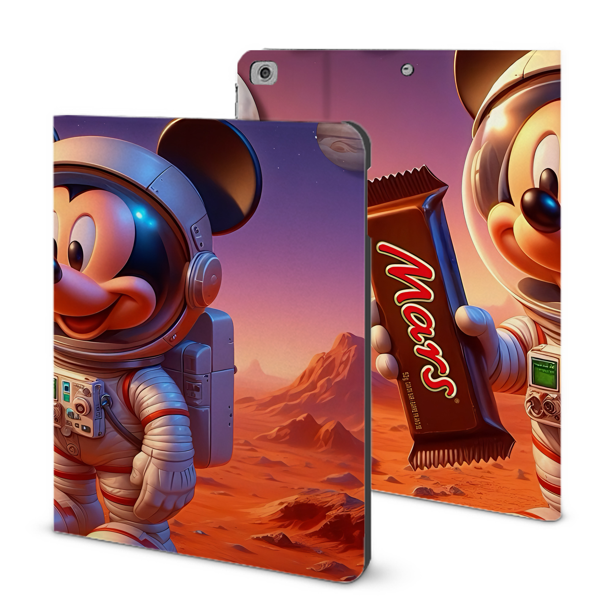 （画像用） ミッキーマウス Mickey Mouse IPad ケース ブック型 PUレザー TPU 耐衝撃 軽量 薄型 ペン収納なし 全面保護 IPad 各モデル対応